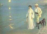 Peder Severin Kroyer Summer Evening on the Skagen Beach The Artist and hs Wife (nn02) oil painting picture wholesale